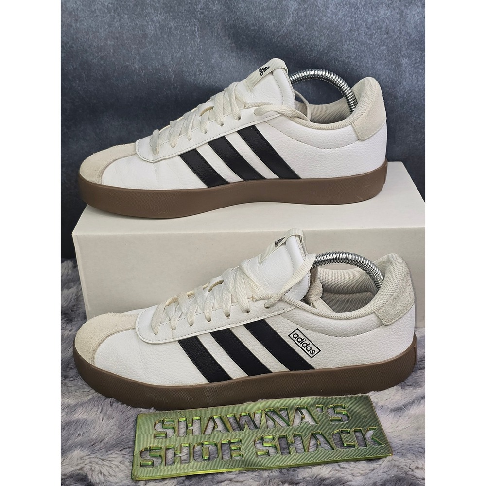 Adidas VL Court 3.0 White Black Gum Sole Sneakers Mens 8/ women 9